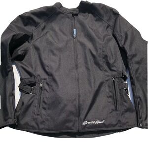 Street Steel Jacket Women Large Black Motorcycle Padded Lined coat Vented